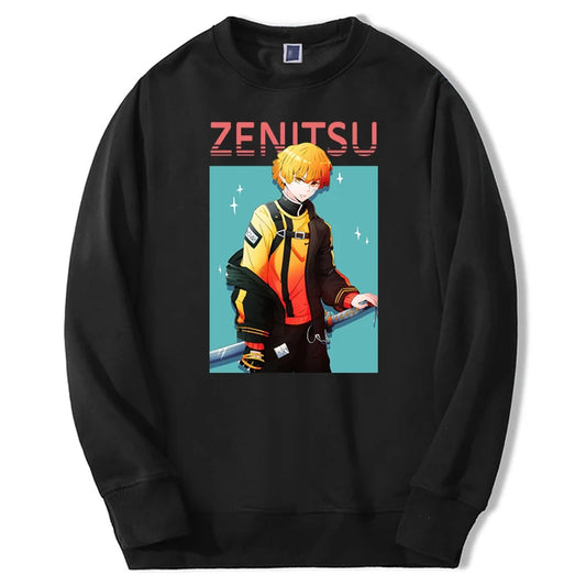 2021 Autumn Winter Mens Simple Demon Slayer Tanjirou Anime Sweatshirts
